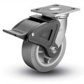 Colson ¬Æ 4 Series Swivel Plate Caster Rubber Total Lock Brake 4" Dia. 400 Lb. 4.04109.459 BRK4